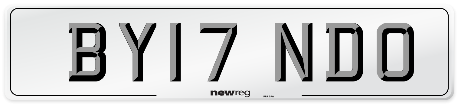 BY17 NDO Number Plate from New Reg
